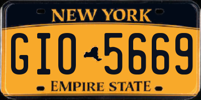 NY license plate GIO5669
