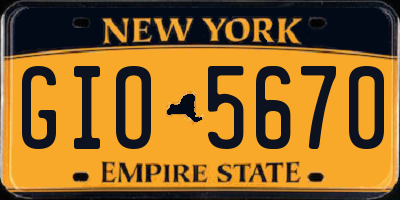 NY license plate GIO5670