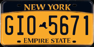 NY license plate GIO5671