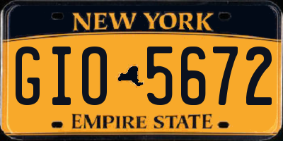 NY license plate GIO5672