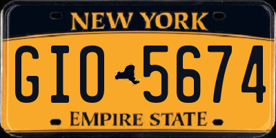 NY license plate GIO5674