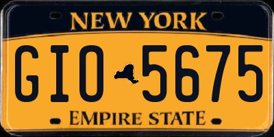 NY license plate GIO5675