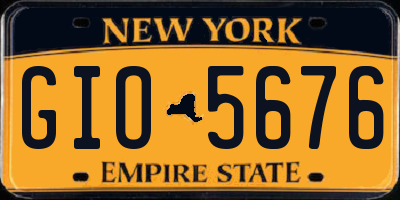 NY license plate GIO5676