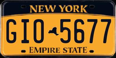 NY license plate GIO5677