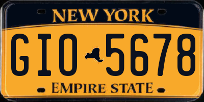 NY license plate GIO5678
