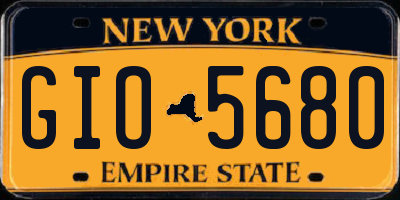 NY license plate GIO5680