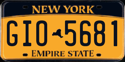 NY license plate GIO5681