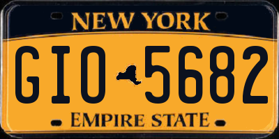 NY license plate GIO5682