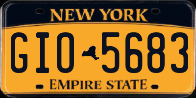NY license plate GIO5683