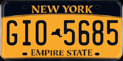 NY license plate GIO5685