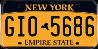 NY license plate GIO5686