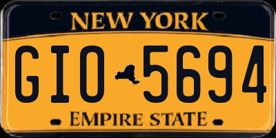 NY license plate GIO5694