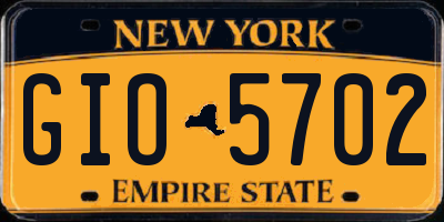 NY license plate GIO5702