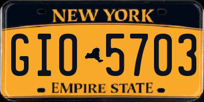NY license plate GIO5703