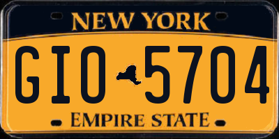 NY license plate GIO5704