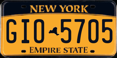 NY license plate GIO5705