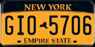 NY license plate GIO5706