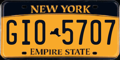 NY license plate GIO5707