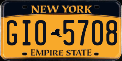 NY license plate GIO5708