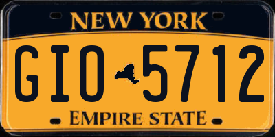 NY license plate GIO5712