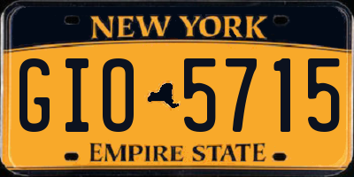 NY license plate GIO5715