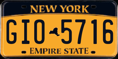 NY license plate GIO5716