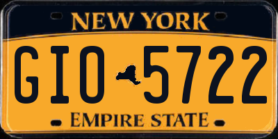 NY license plate GIO5722