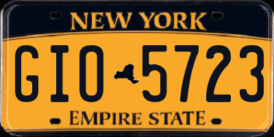 NY license plate GIO5723