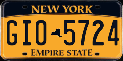 NY license plate GIO5724