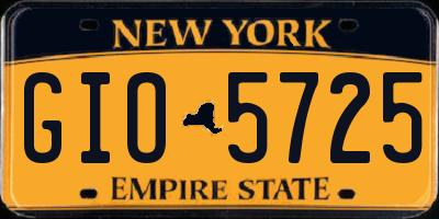 NY license plate GIO5725