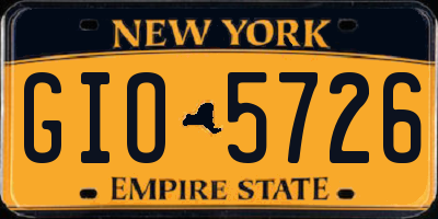 NY license plate GIO5726