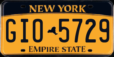 NY license plate GIO5729