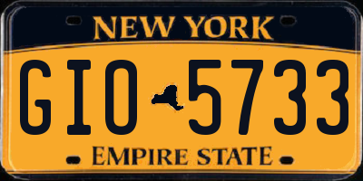 NY license plate GIO5733