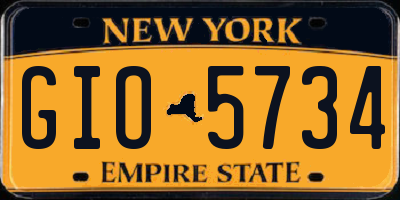 NY license plate GIO5734