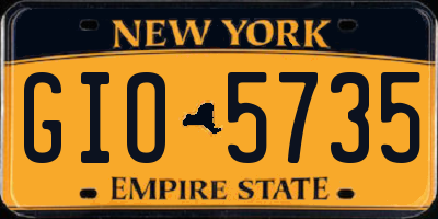 NY license plate GIO5735