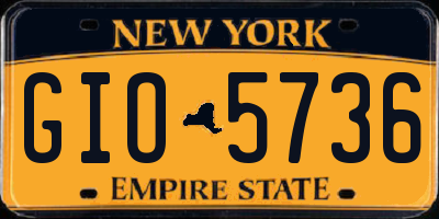 NY license plate GIO5736