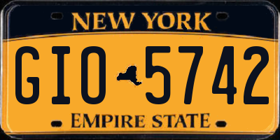 NY license plate GIO5742