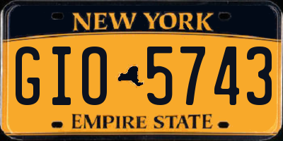 NY license plate GIO5743
