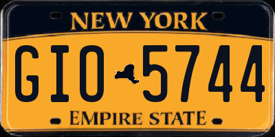 NY license plate GIO5744