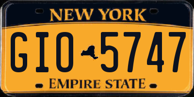 NY license plate GIO5747