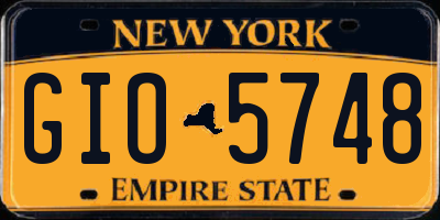 NY license plate GIO5748