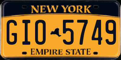 NY license plate GIO5749
