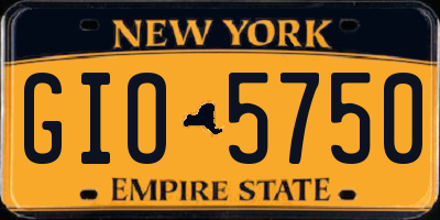 NY license plate GIO5750