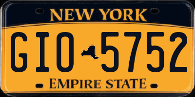 NY license plate GIO5752