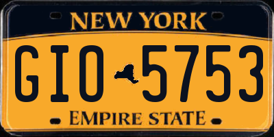 NY license plate GIO5753
