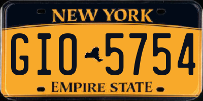 NY license plate GIO5754