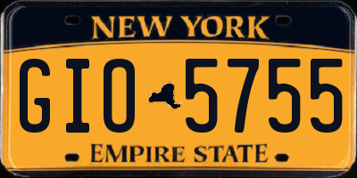 NY license plate GIO5755