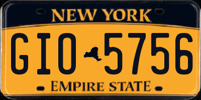 NY license plate GIO5756