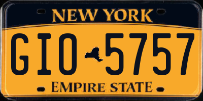 NY license plate GIO5757