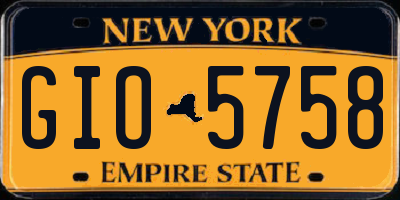 NY license plate GIO5758